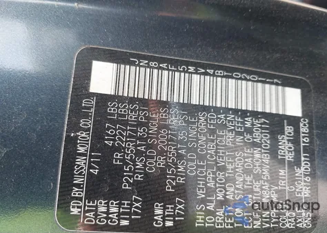 2011 Nissan Juke Sl from USA, damaged, VIN JN8AF5MV4BT020117